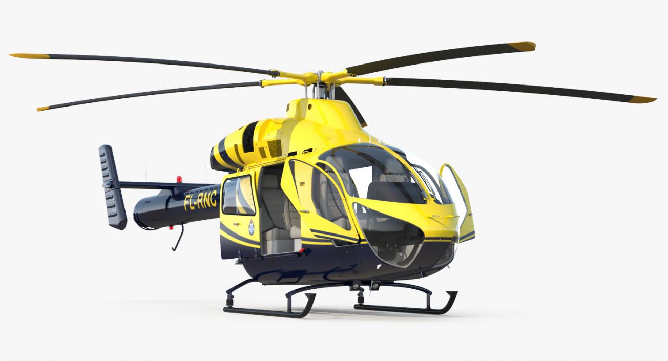 3D model Police Helicopter MD 902 Explorer Rigged