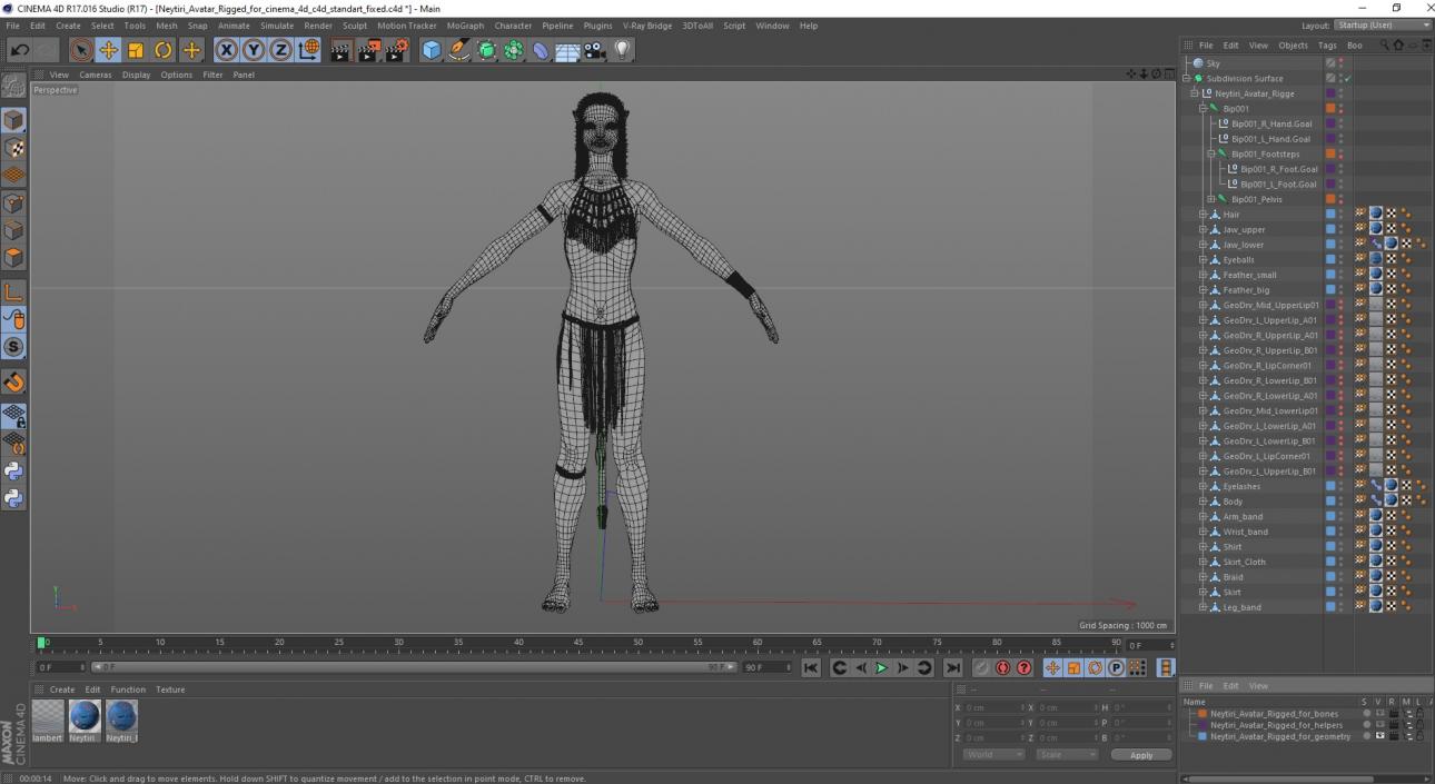 3D model Neytiri Avatar Rigged for Cinema 4D