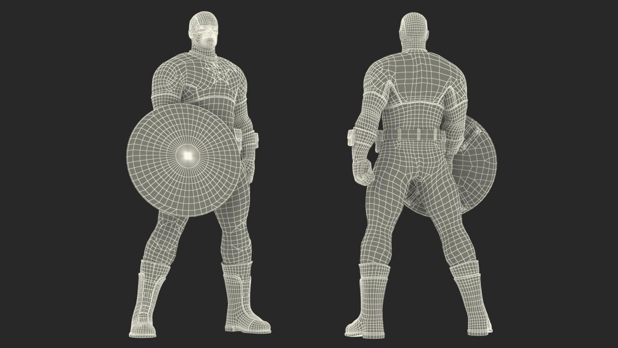 3D Marvel Comics Captain America Standing Pose model