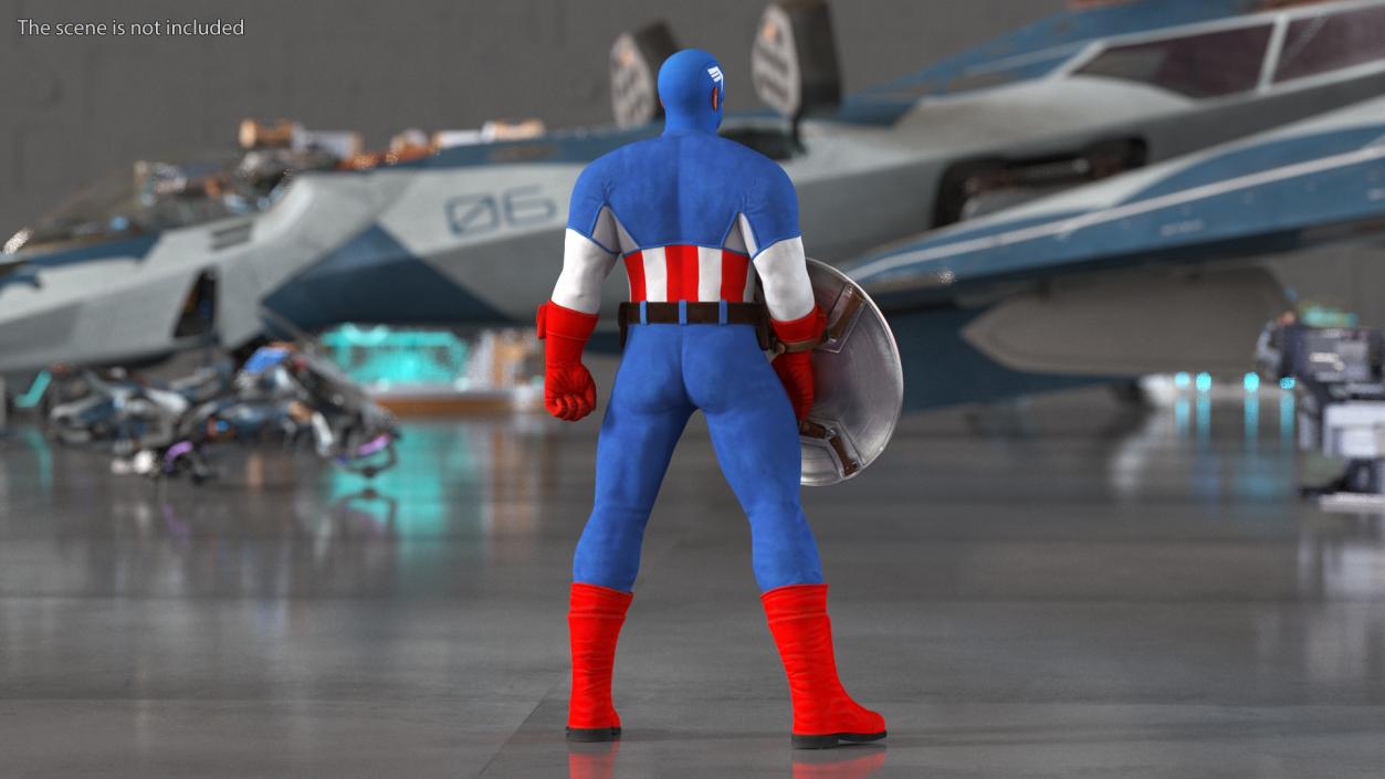 3D Marvel Comics Captain America Standing Pose model