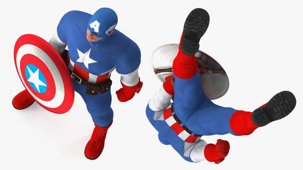 3D Marvel Comics Captain America Standing Pose model