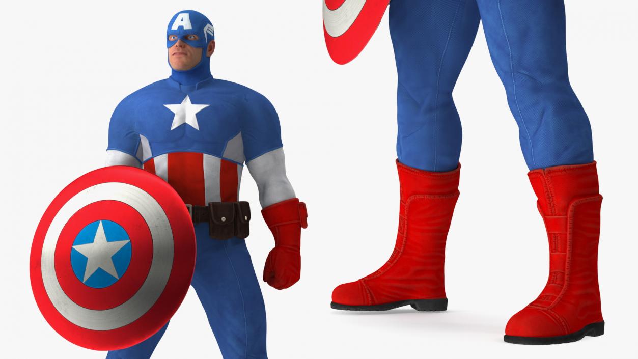 3D Marvel Comics Captain America Standing Pose model