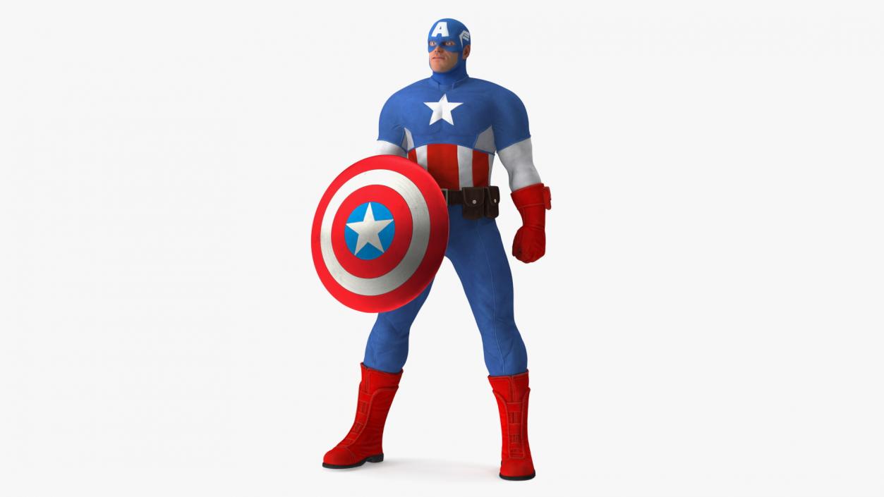 3D Marvel Comics Captain America Standing Pose model