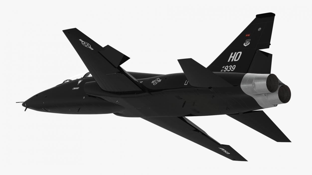 3D model T-38 Talon USAF Jet Trainer Black Rigged