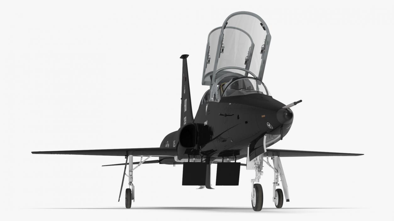 3D model T-38 Talon USAF Jet Trainer Black Rigged