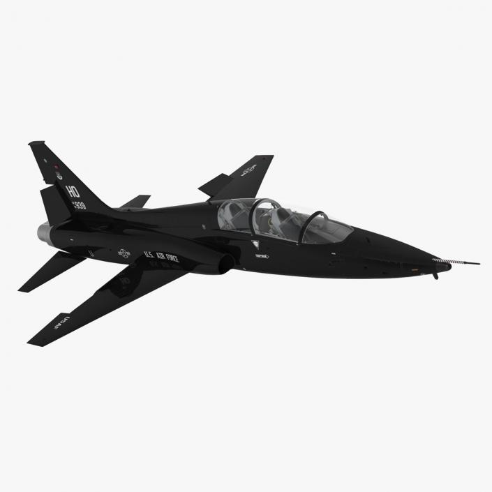 3D model T-38 Talon USAF Jet Trainer Black Rigged