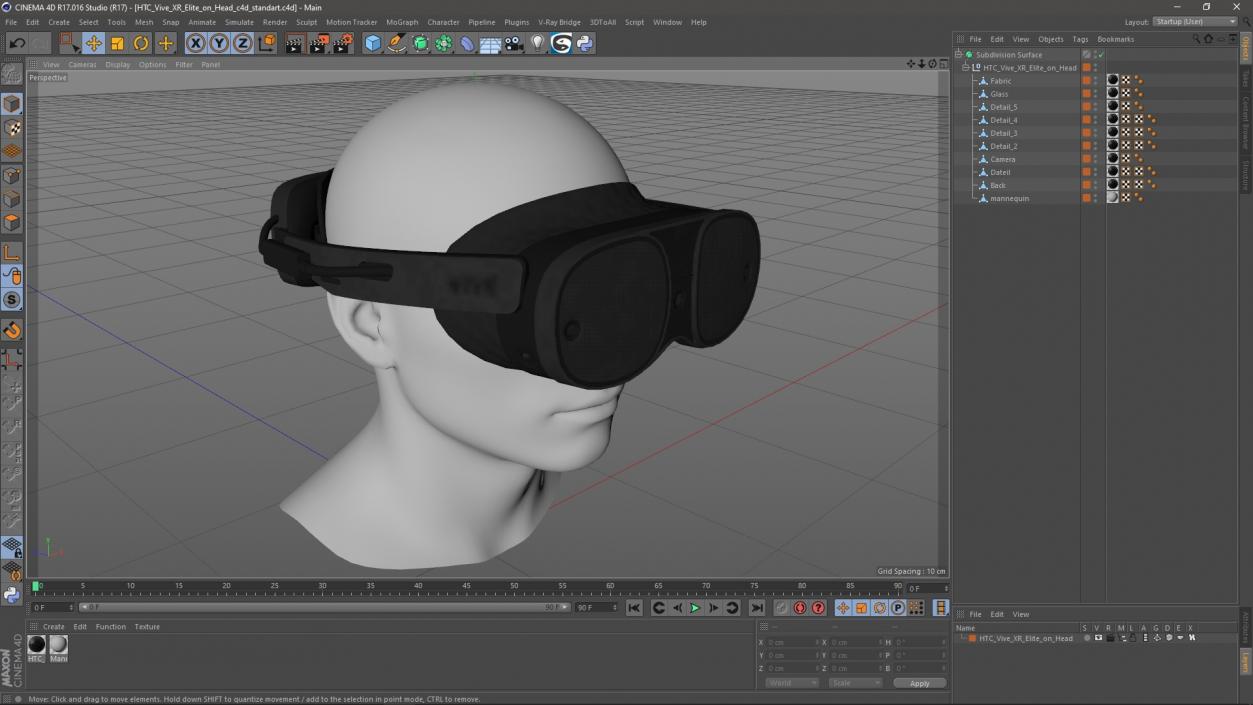 3D model HTC Vive XR Elite on Head