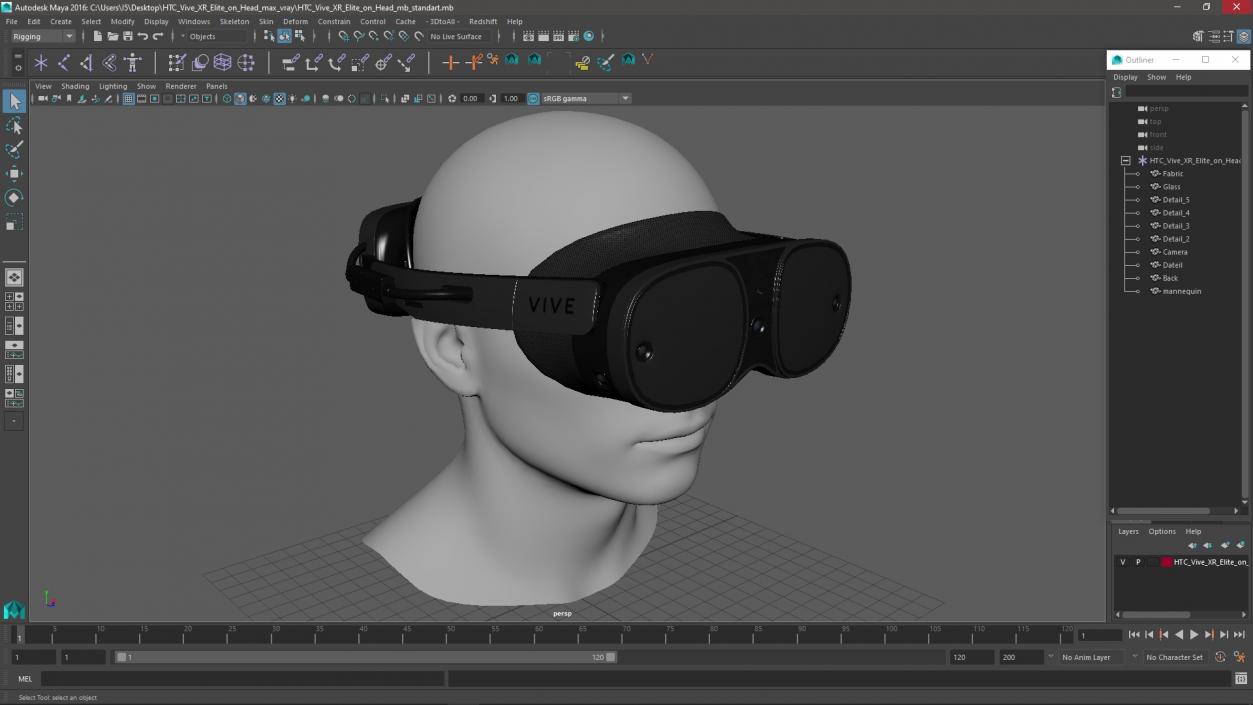 3D model HTC Vive XR Elite on Head