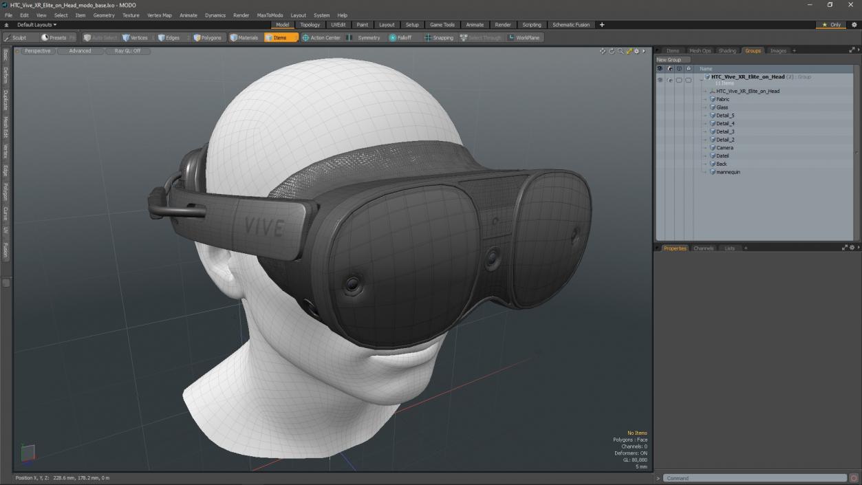 3D model HTC Vive XR Elite on Head