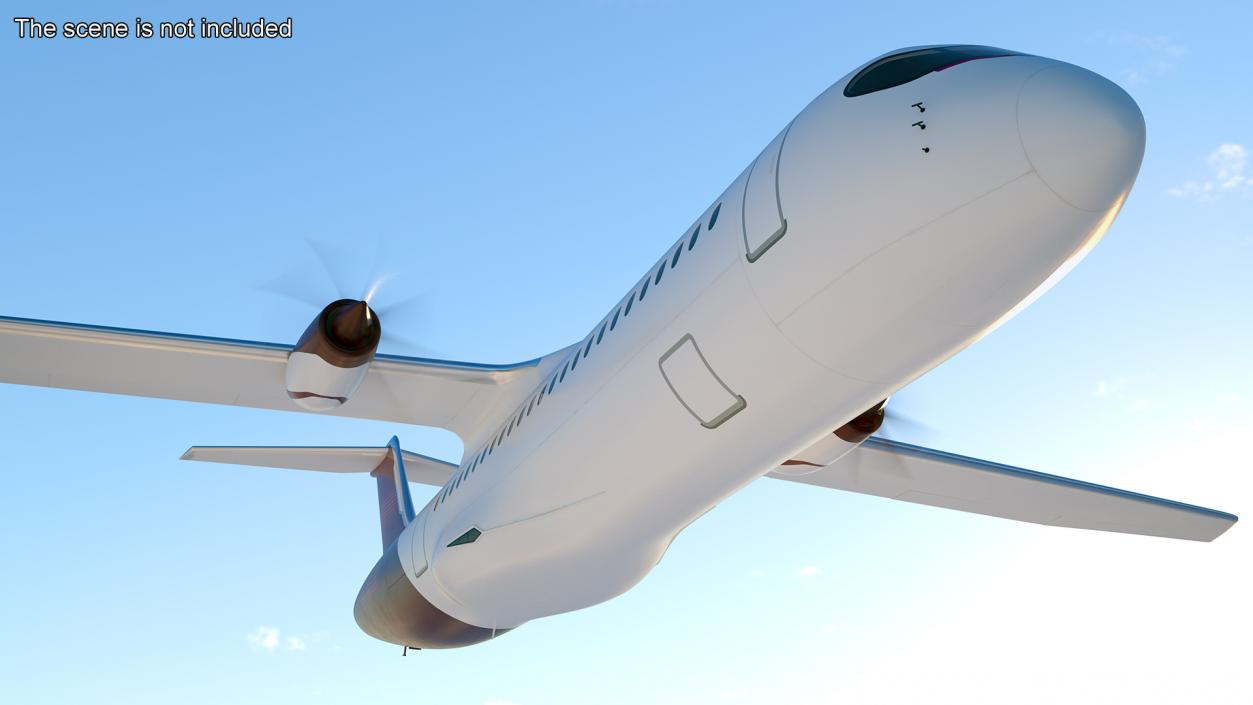 Concept Modern Aircraft Turboprop Rigged for Maya 3D model