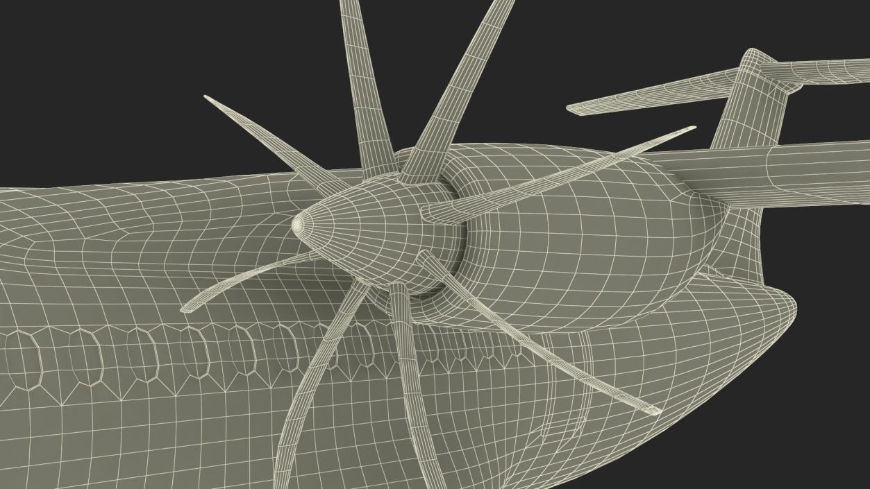 Concept Modern Aircraft Turboprop Rigged for Maya 3D model