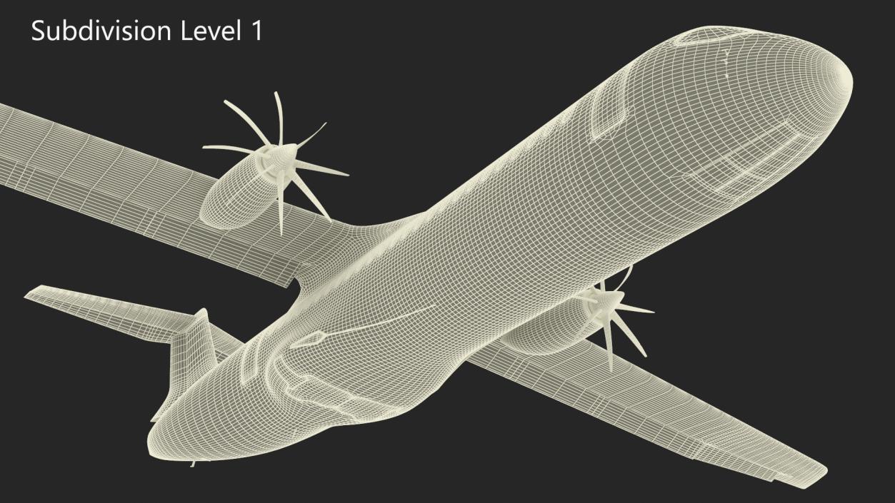 Concept Modern Aircraft Turboprop Rigged for Maya 3D model