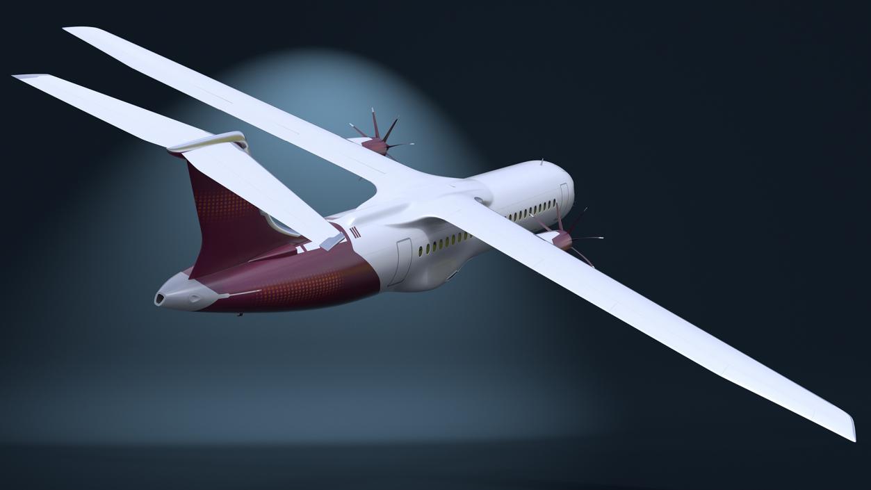 Concept Modern Aircraft Turboprop Rigged for Maya 3D model