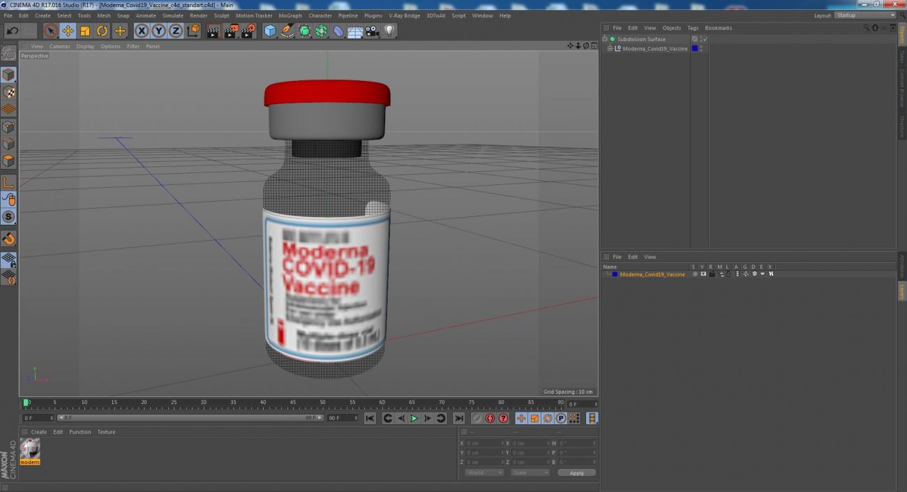 3D Moderna Covid19 Vaccine model