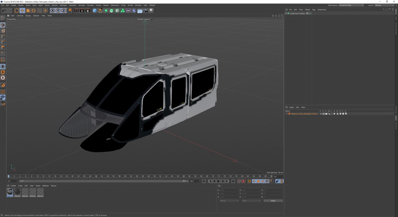 Medium Utility Helicopter Interior 3D model