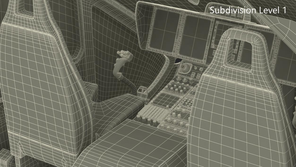 Medium Utility Helicopter Interior 3D model