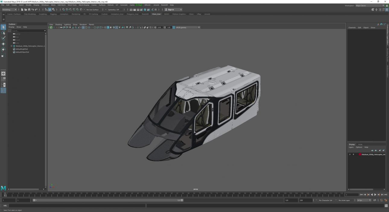 Medium Utility Helicopter Interior 3D model