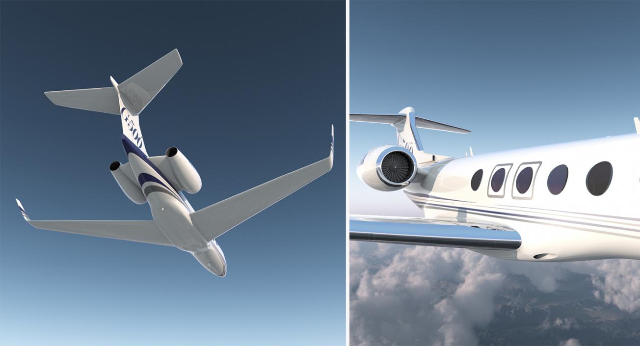 3D Rigged Business Jets Collection 3 model