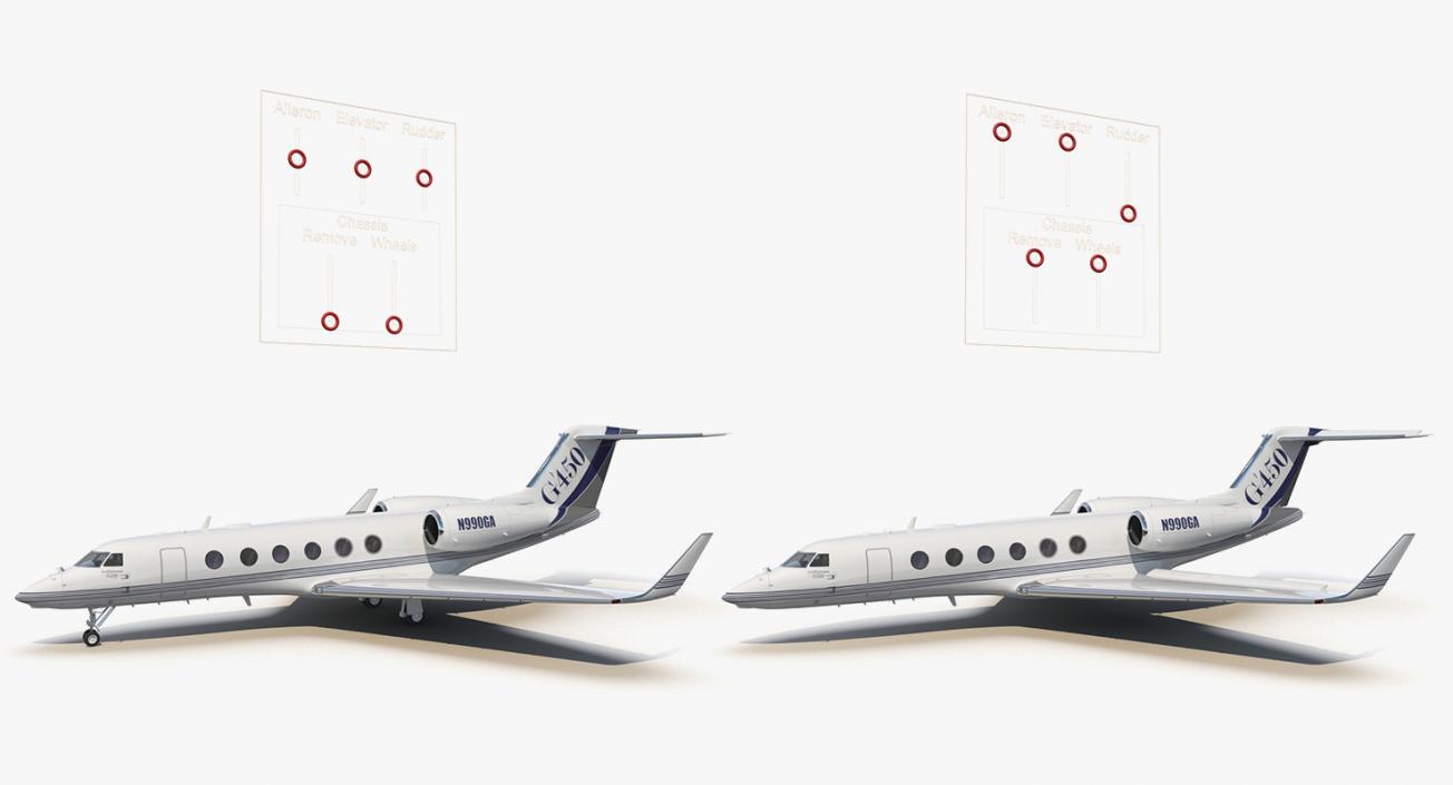 3D Rigged Business Jets Collection 3 model