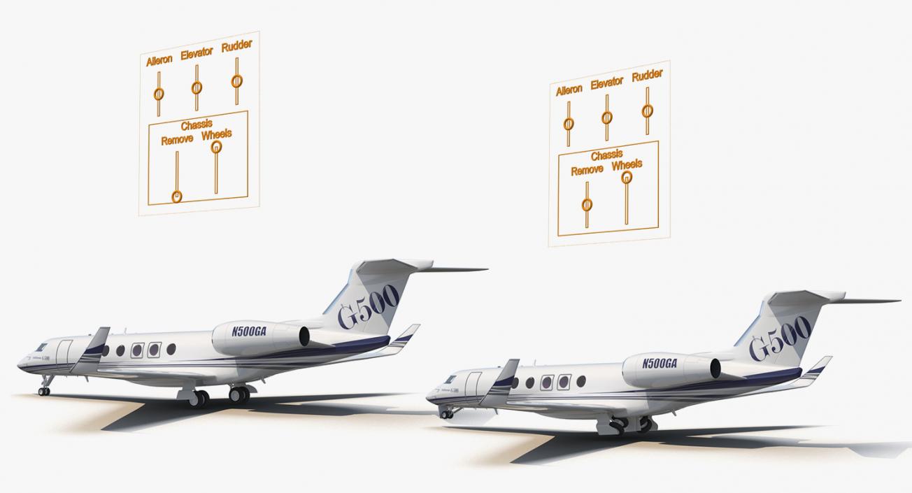 3D Rigged Business Jets Collection 3 model