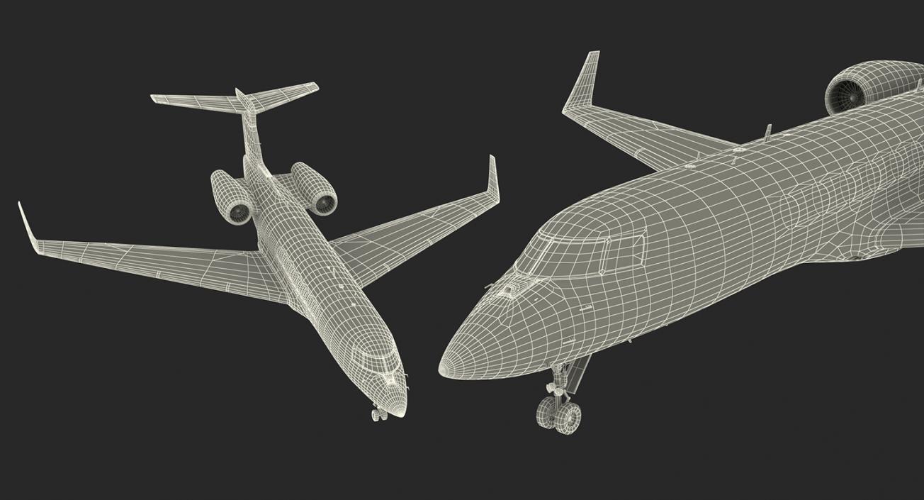 3D Rigged Business Jets Collection 3 model