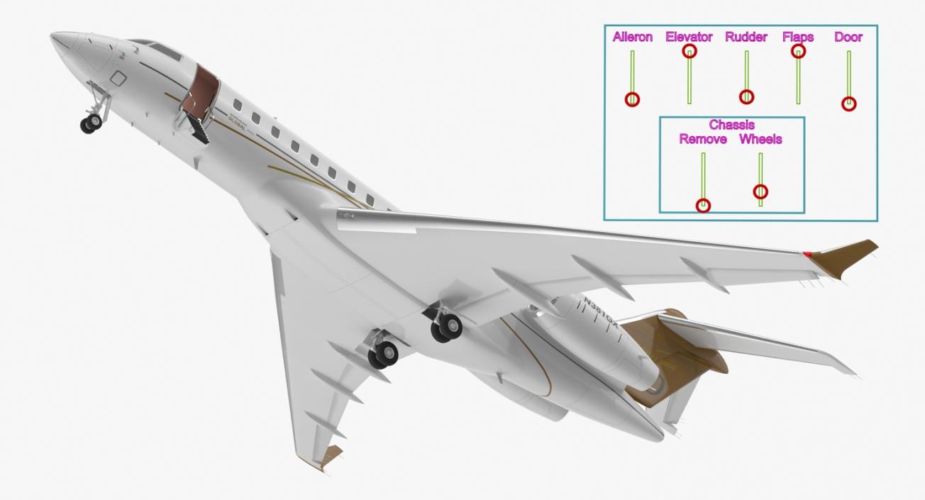 3D Rigged Business Jets Collection 3 model