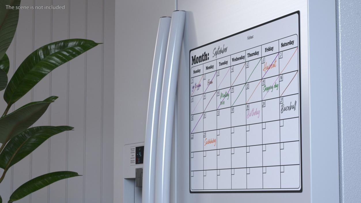 Magnetic Fridge Calendar 3D model