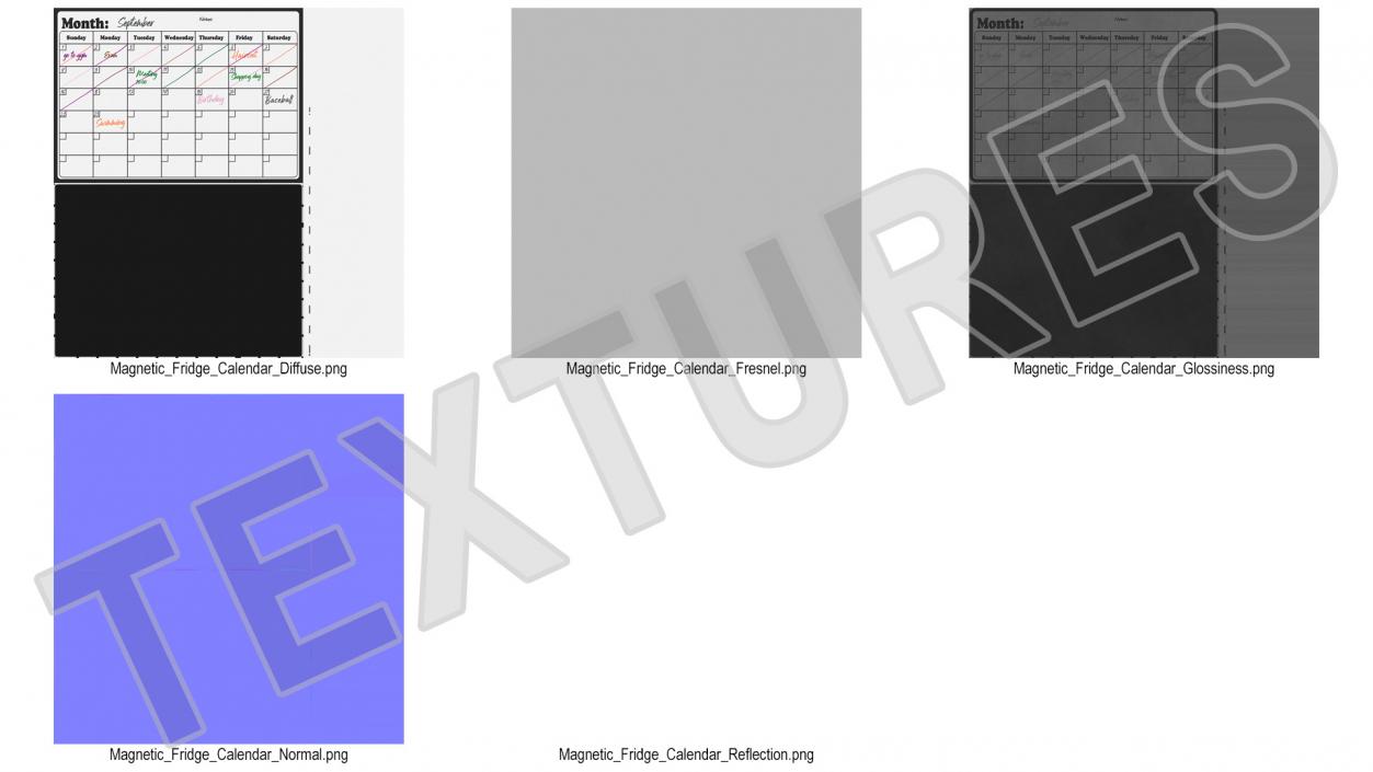 Magnetic Fridge Calendar 3D model