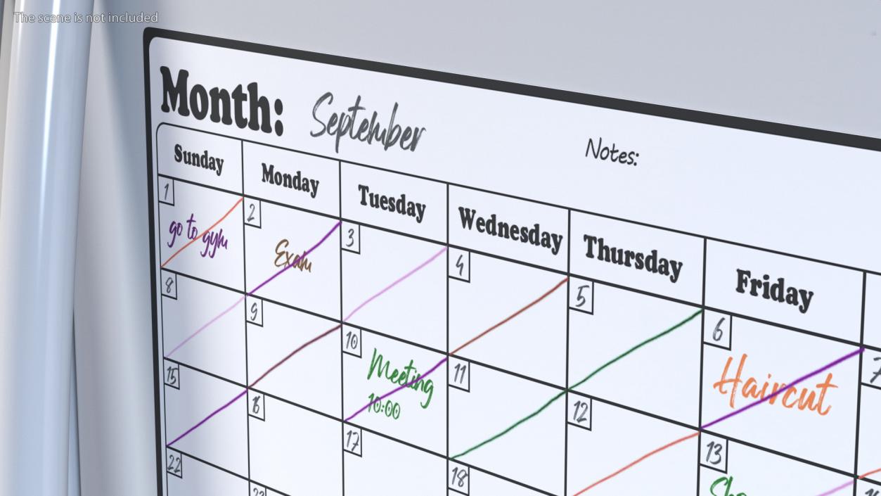 Magnetic Fridge Calendar 3D model