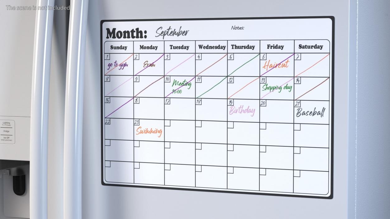 Magnetic Fridge Calendar 3D model