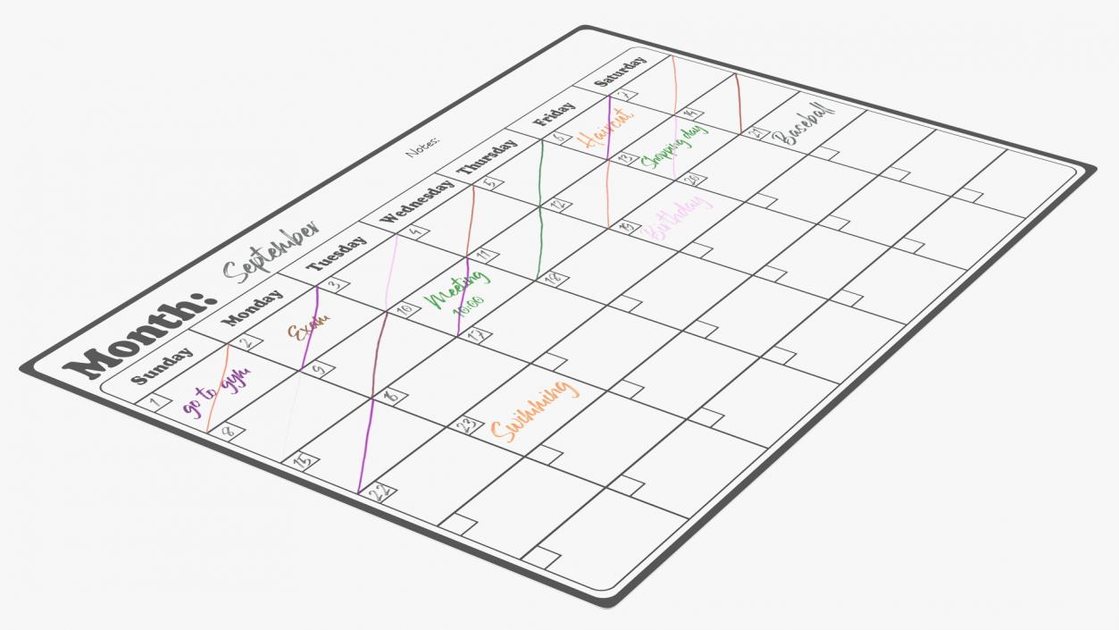 Magnetic Fridge Calendar 3D model