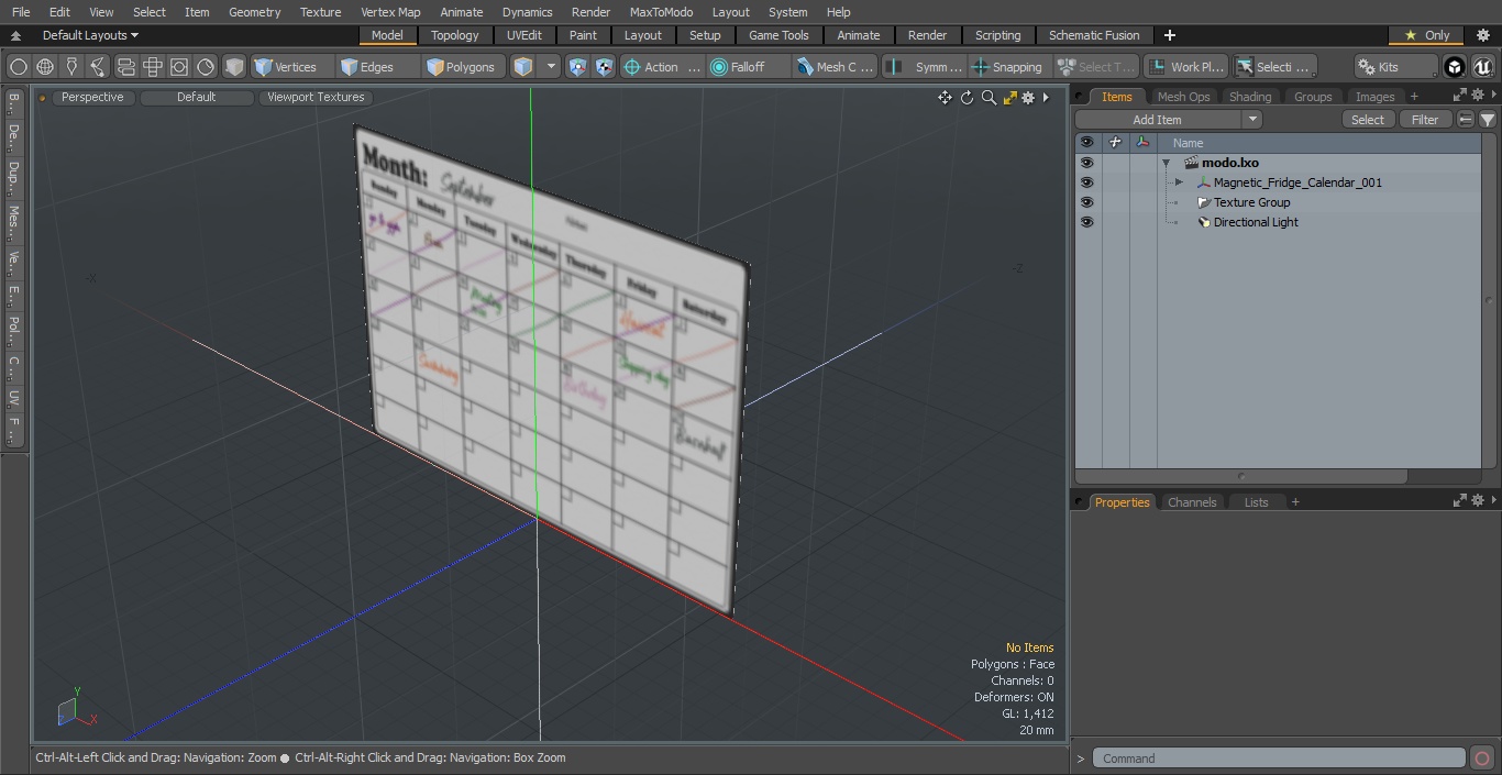 Magnetic Fridge Calendar 3D model