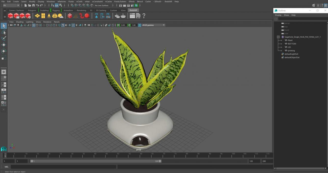 3D model Sagaform Single Herb Pot White