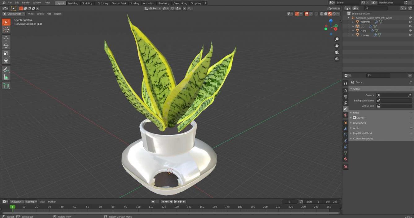 3D model Sagaform Single Herb Pot White