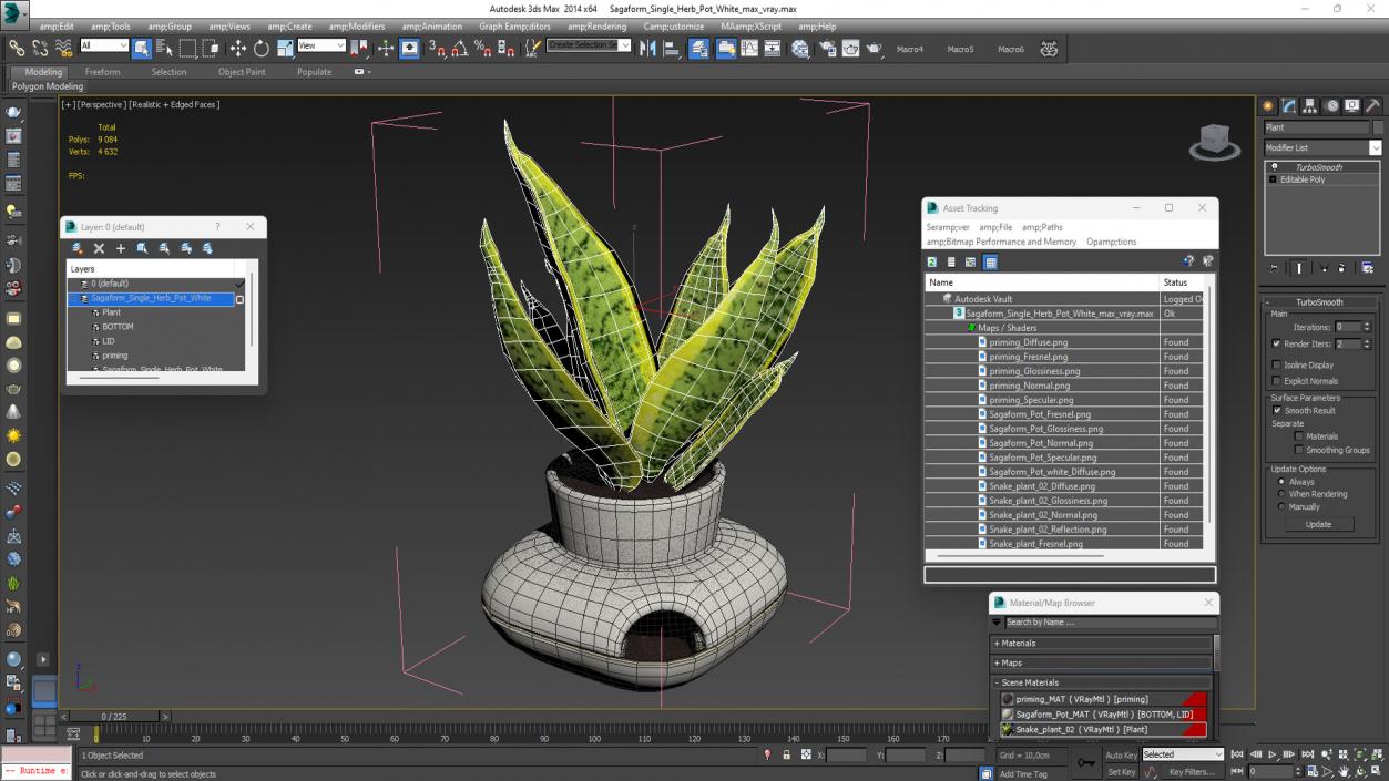 3D model Sagaform Single Herb Pot White