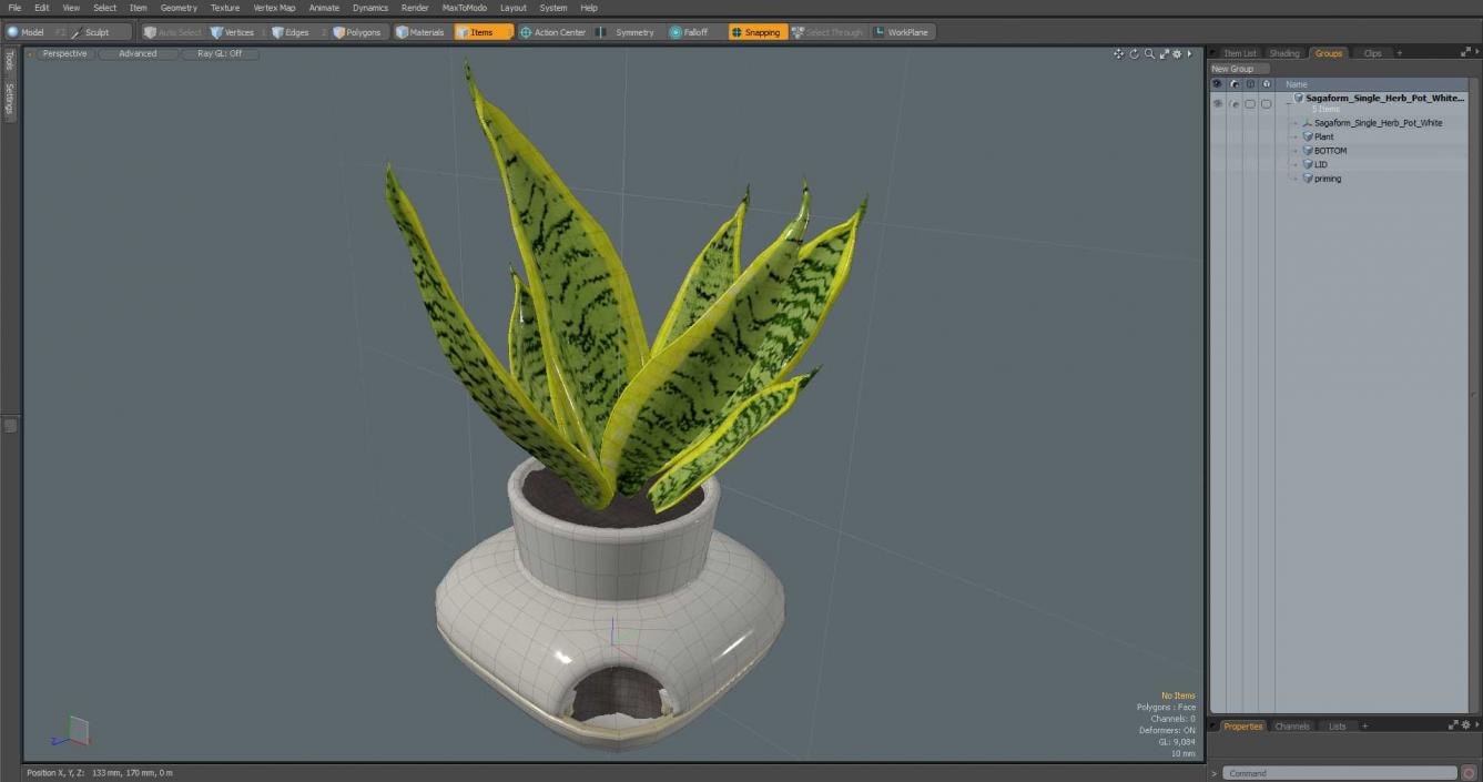 3D model Sagaform Single Herb Pot White