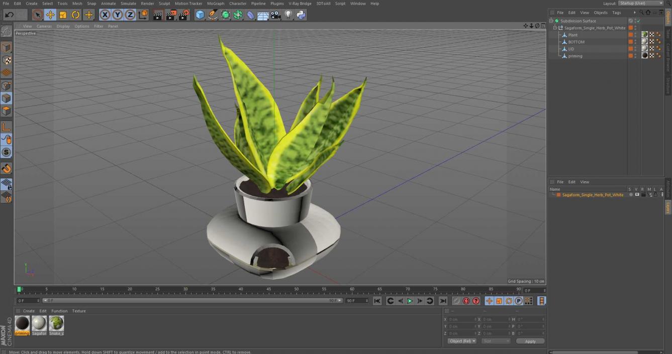 3D model Sagaform Single Herb Pot White