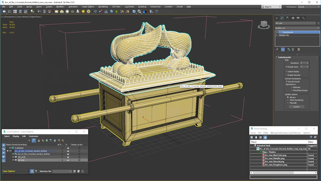 3D Arc of the Covenant Ancient Artifact