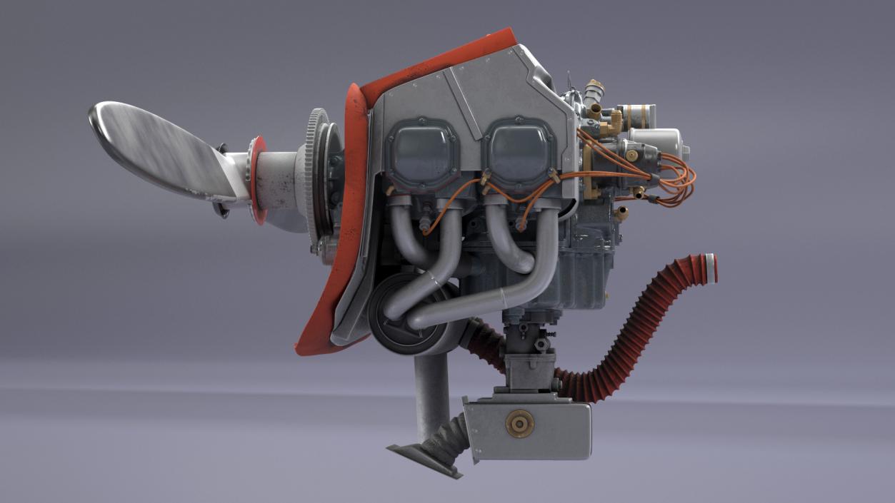 3D model Aero Engine Lycoming O 320 Old