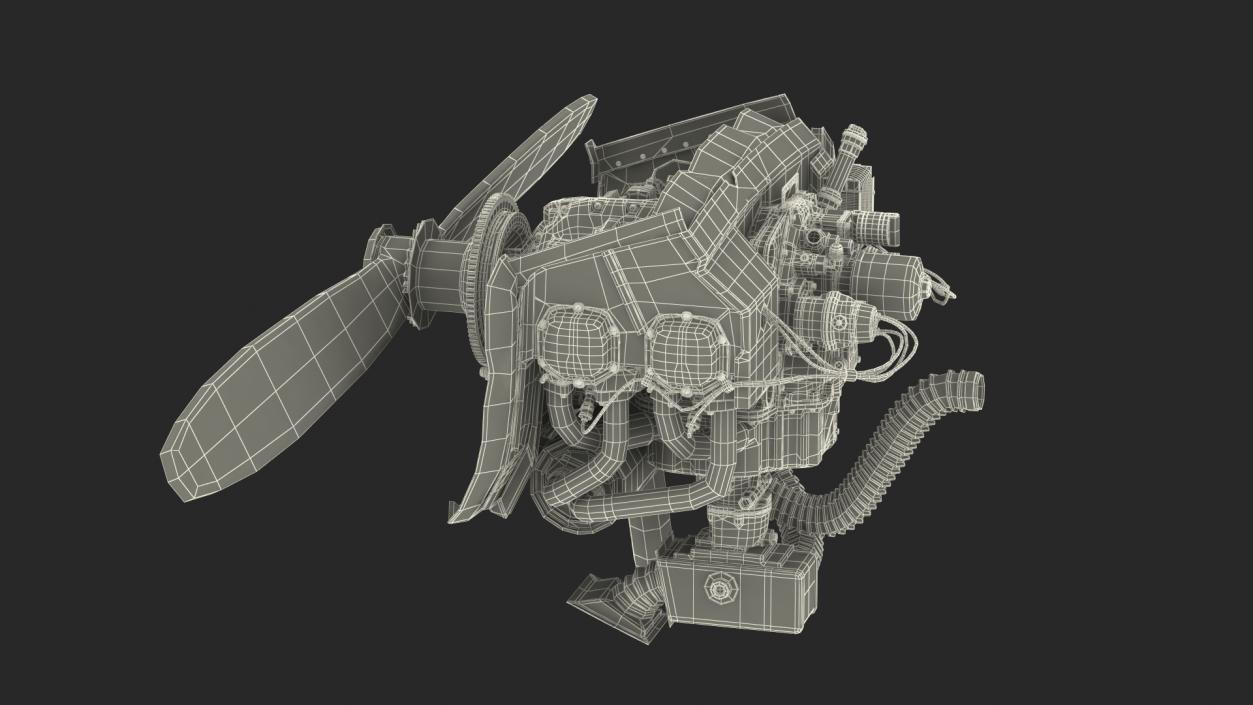 3D model Aero Engine Lycoming O 320 Old