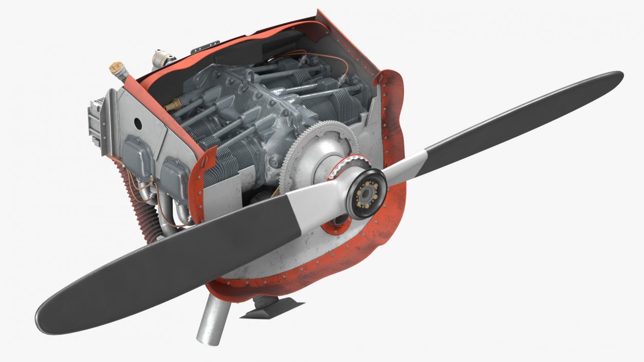 3D model Aero Engine Lycoming O 320 Old