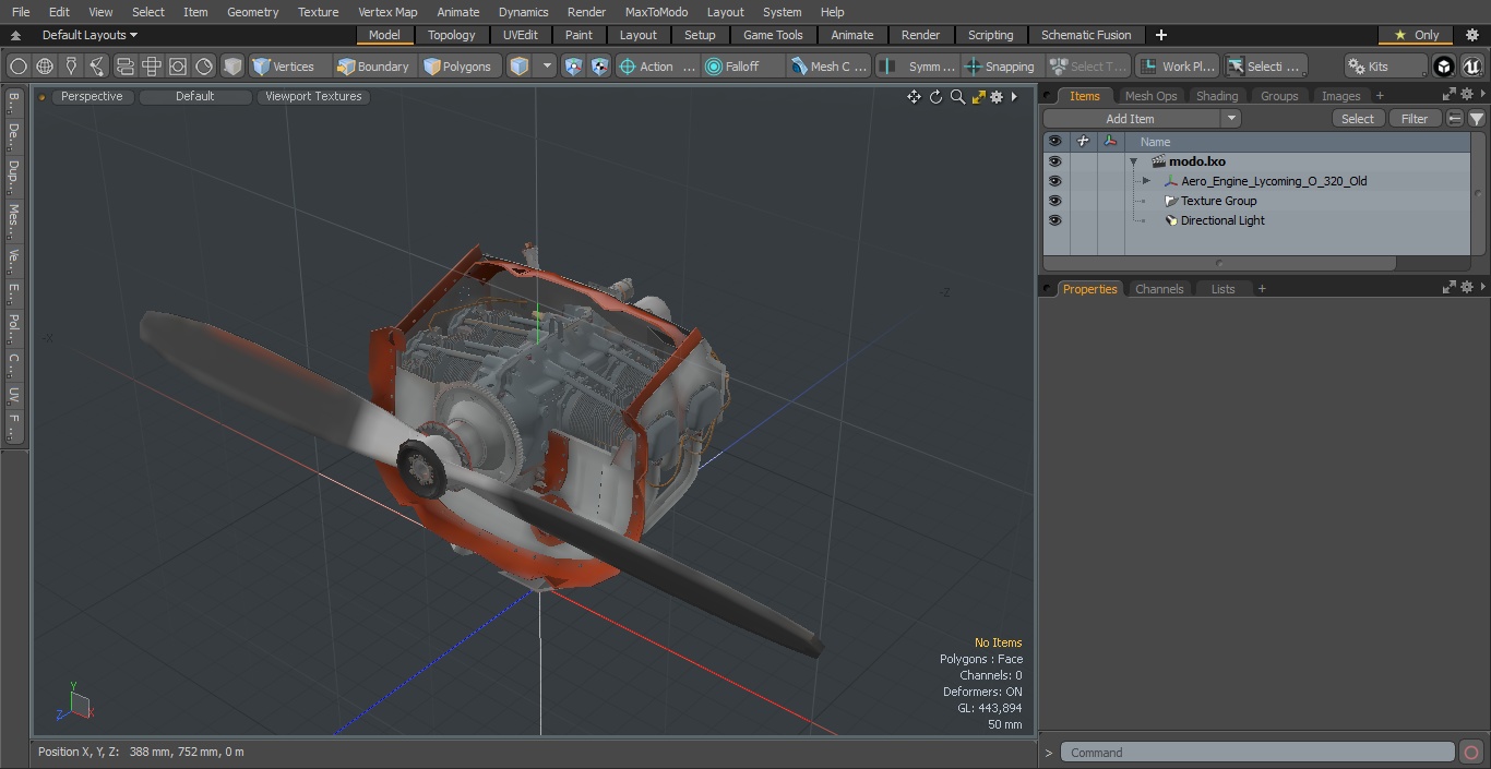 3D model Aero Engine Lycoming O 320 Old