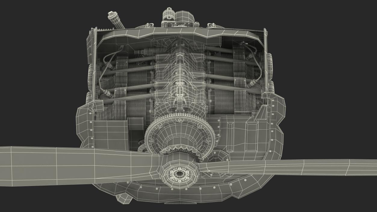 3D model Aero Engine Lycoming O 320 Old