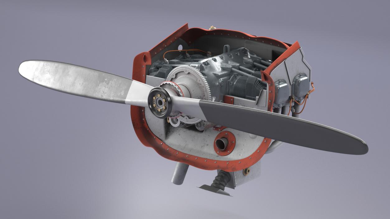 3D model Aero Engine Lycoming O 320 Old