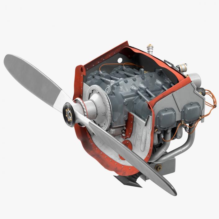 3D model Aero Engine Lycoming O 320 Old