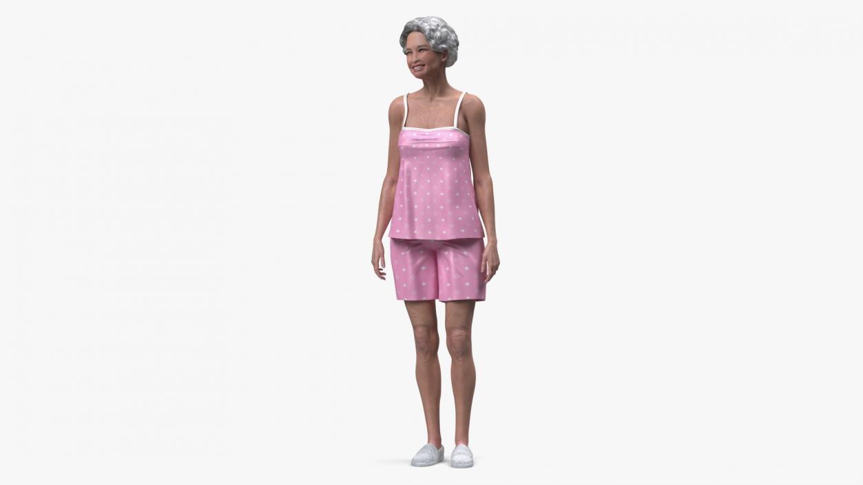 Korean Woman in Nightwear Standing 3D model