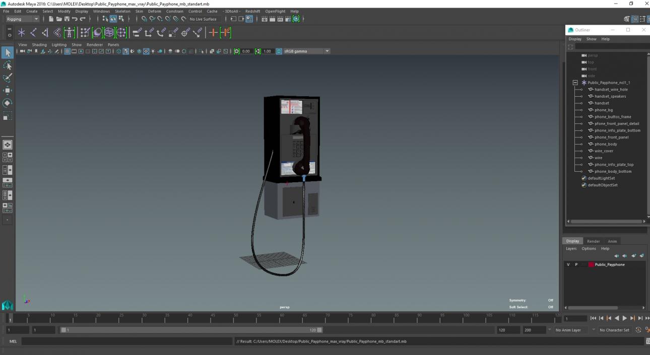 3D model Public Payphone