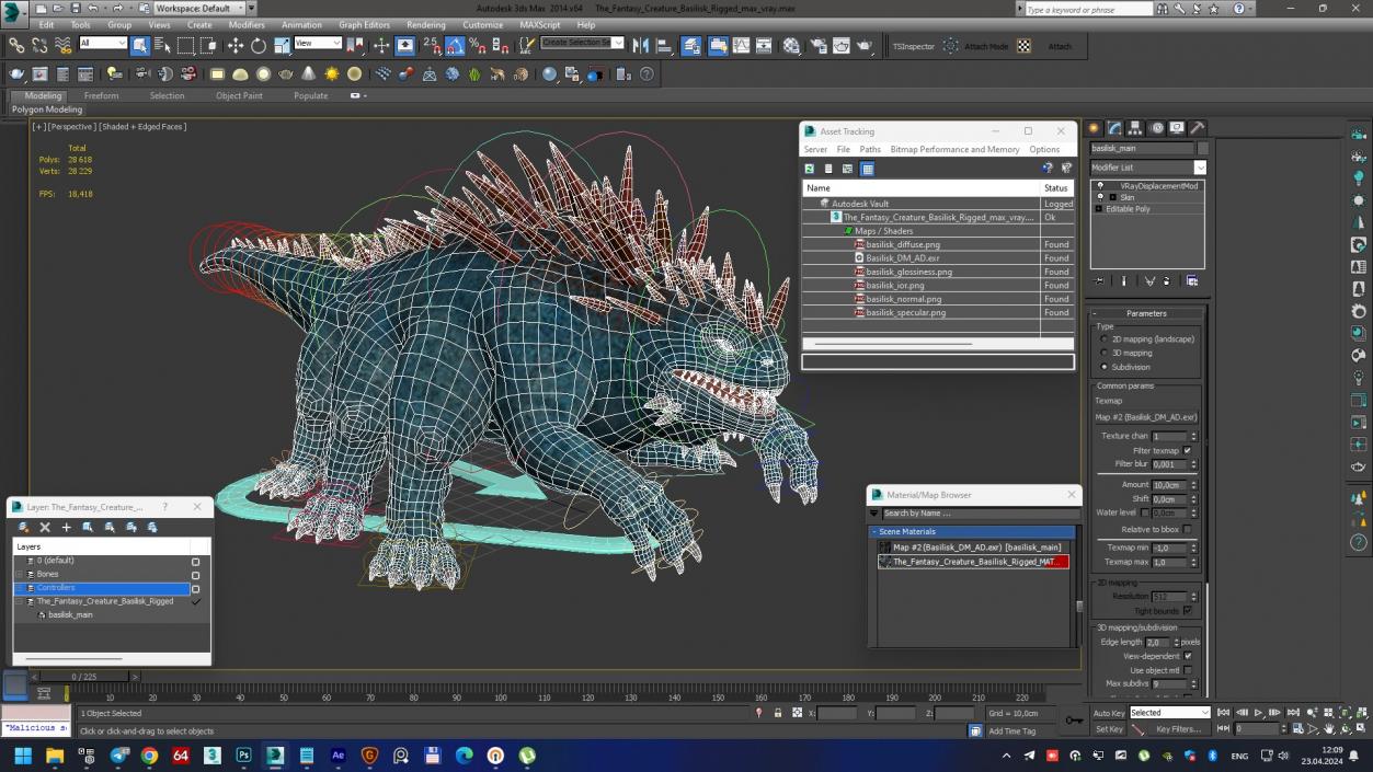 The Fantasy Creature Basilisk Rigged for Maya 3 3D