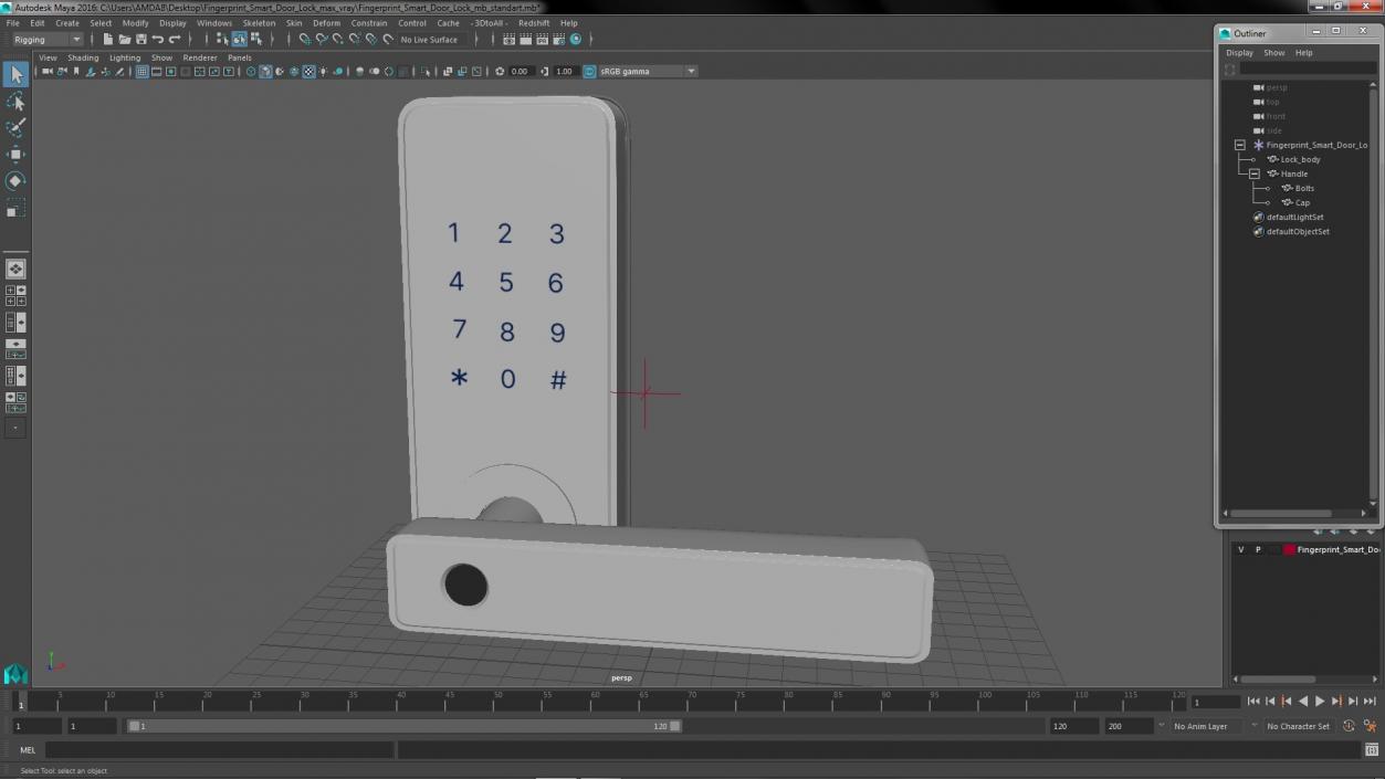 Fingerprint Smart Door Lock 3D