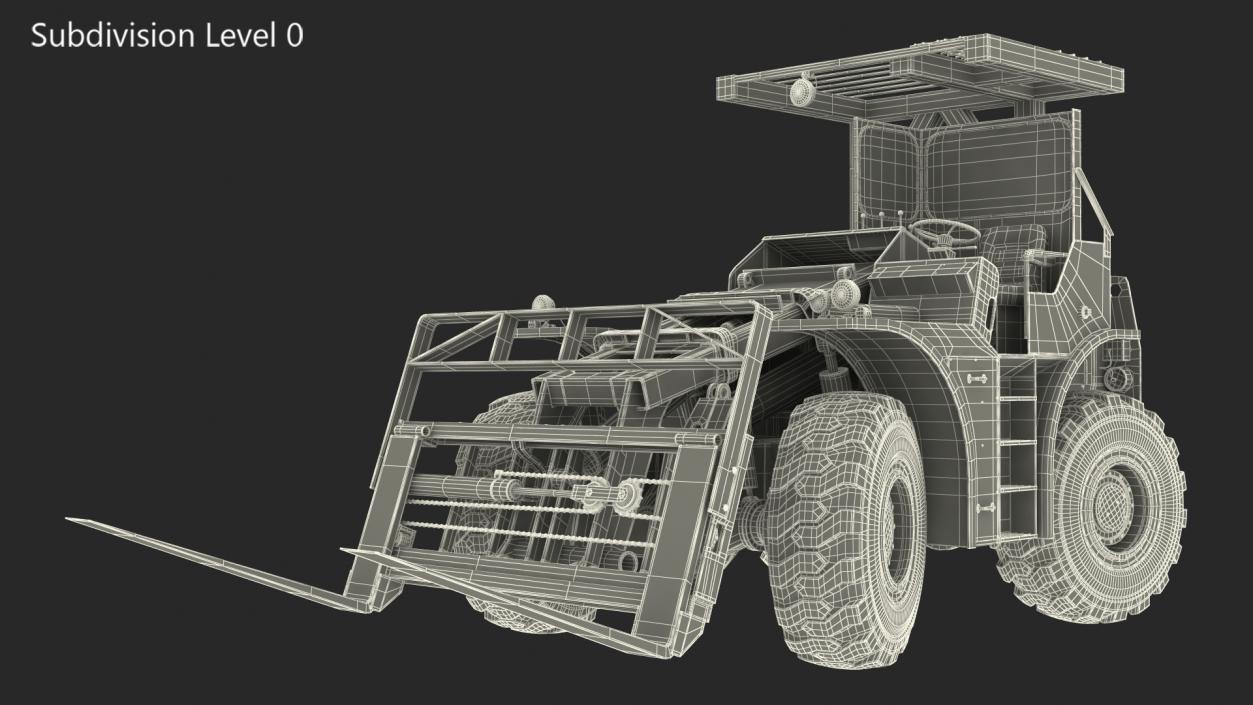 3D Pettibone Rough Terrain Military Forklift Sand Rigged model